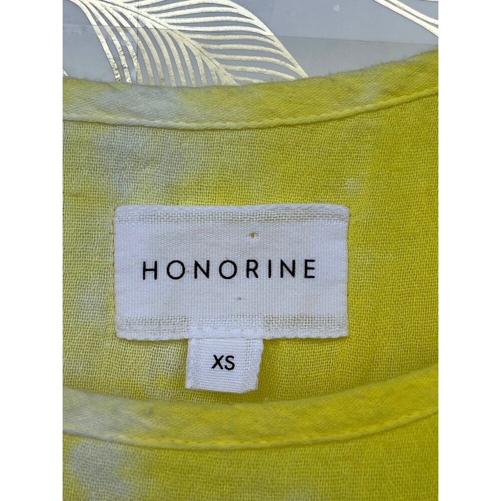 HONORINE Yellow Tie Dye Gauze Tiered Mini Dress XS Sun Dress Beach Bikini Cover - Picture 8 of 9